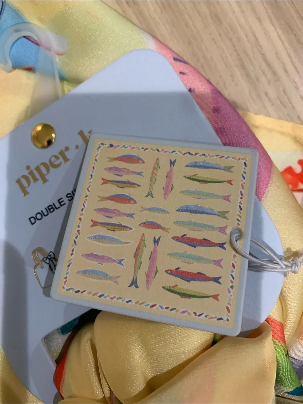 Piper K Yellow Floral Scarf with Pink and Yellow Flower Clips